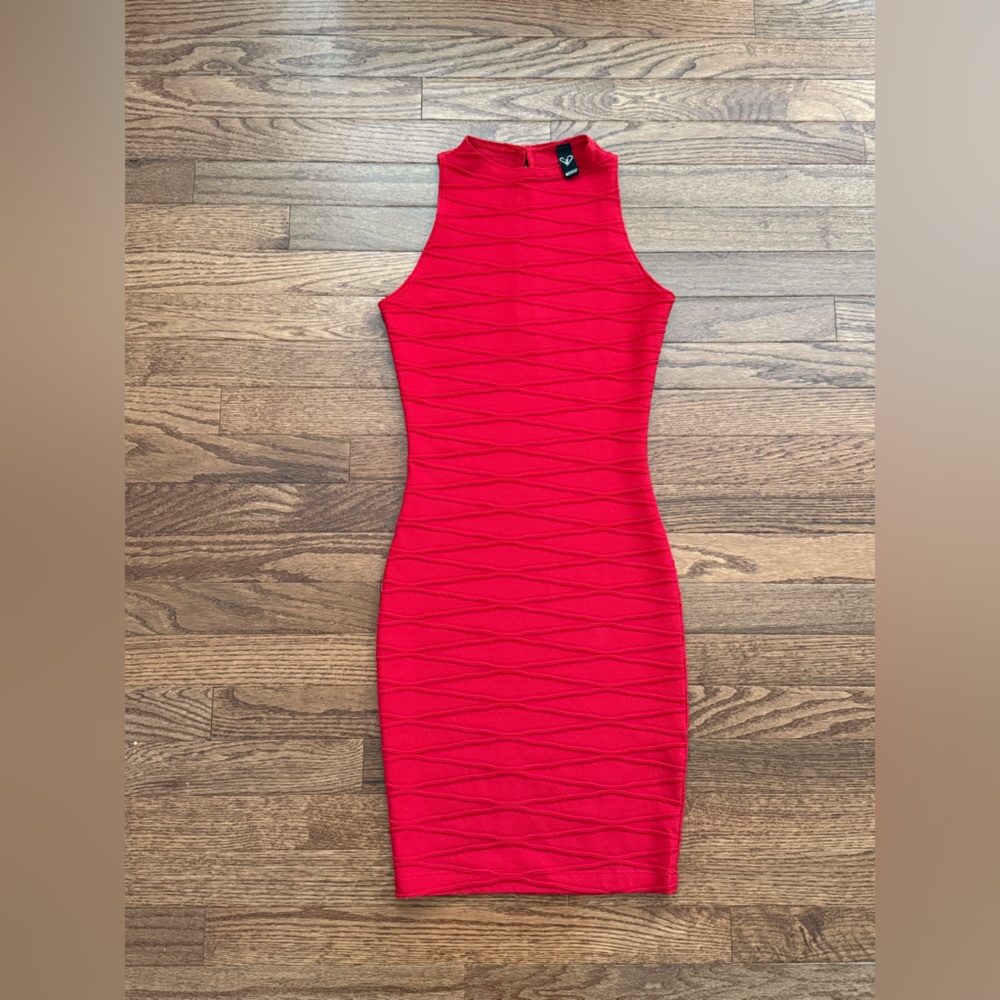 Windsor Vibrant Red Textured Mini Dress